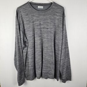 Columbia Men's Gray Heathered Dri Fit Long Sleeve Top Size XL LightweightCooling